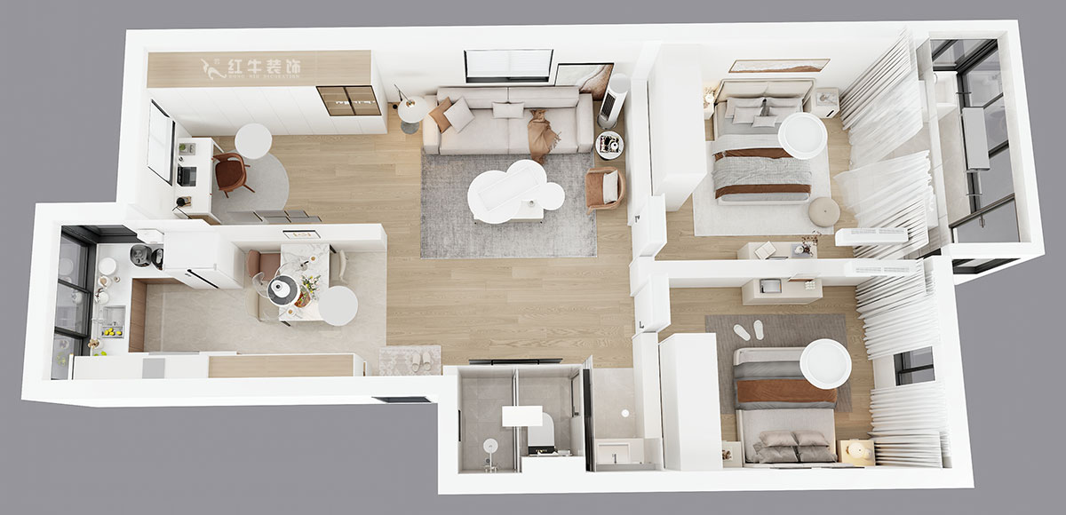 刘小勇｜复成里44-109-94㎡-现代简约风格｜3室2厅1卫｜老房装修｜定制家｜全包10